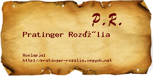 Pratinger Rozália névjegykártya