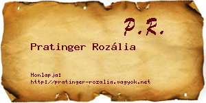 Pratinger Rozália névjegykártya